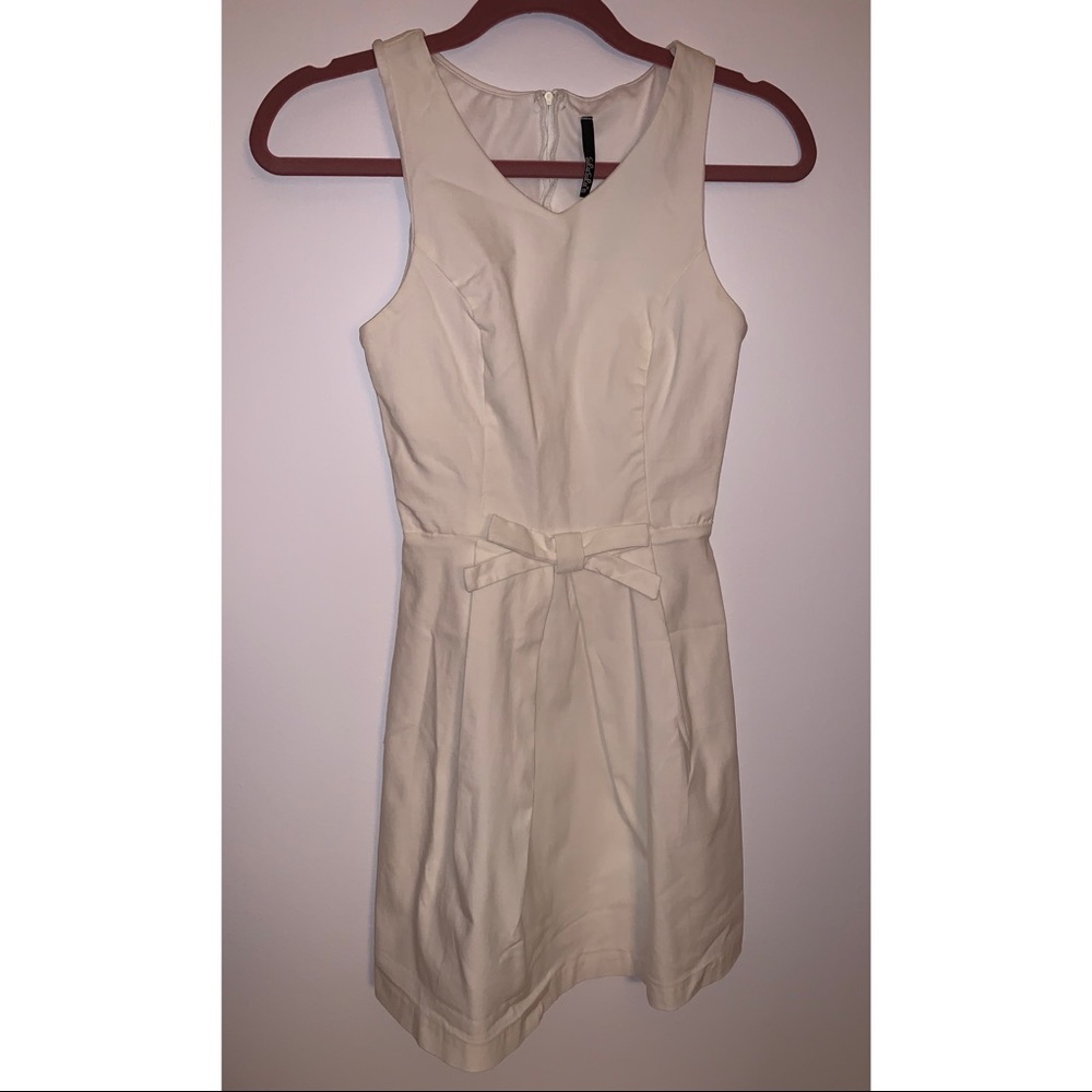Lulus White Knee Length Dress with Bow